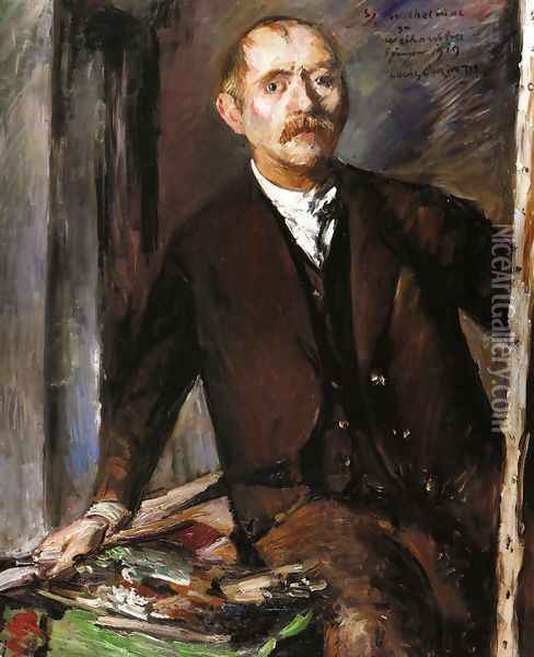 Self Portrait at the Easel Oil Painting - Lovis (Franz Heinrich Louis) Corinth