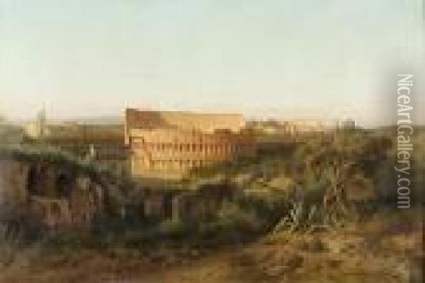 Veduta Del Colosseo Dal Colle Palatino Oil Painting - Alessandro la Volpe