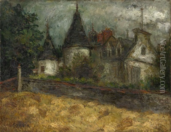 Old Manor House Oil Painting - Issachar ber Ryback