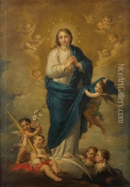 Inmaculada Oil Painting - Jacinto Gomez Pastor