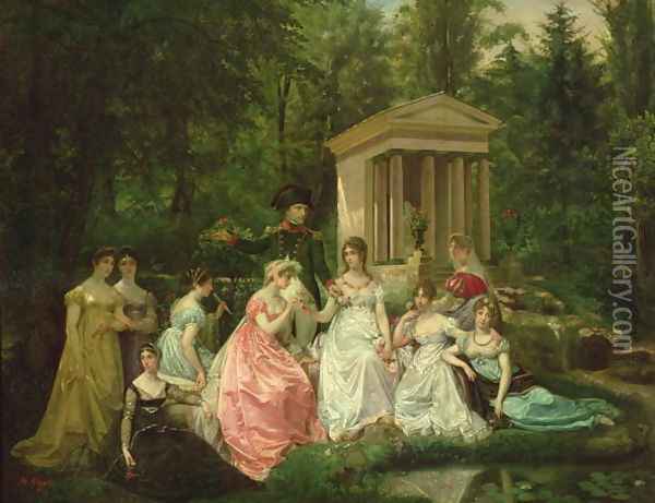 The Rose of Malmaison, c.1867 Oil Painting - Jean Louis Victor Viger du Vigneau