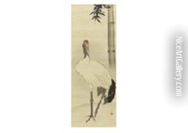 Crane Oil Painting - Yamaguchi Soken