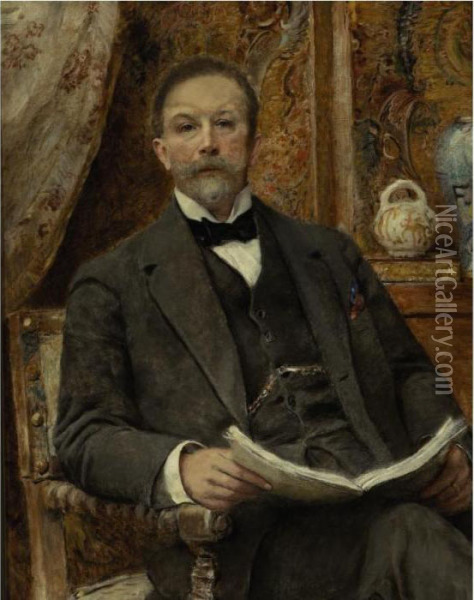 Portrait Of The Composer Caesar Cui Oil Painting - Konstantin Egorovich Egorovich Makovsky