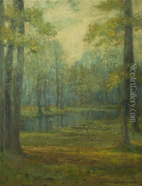Forest Scene Oil Painting - Alfred Jansson