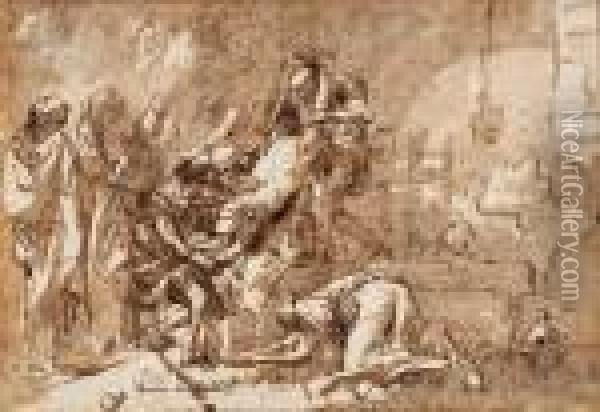 La Mise Au Tombeau Oil Painting - Giovanni Domenico Tiepolo