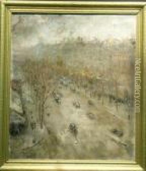Boulevard Des Italiens Oil Painting - Cesar A. Villacres