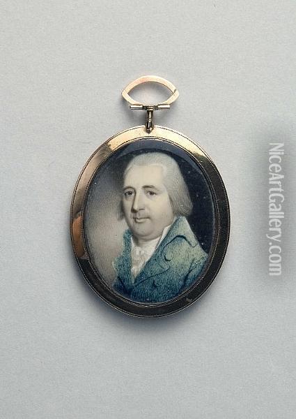 Portrait Miniature Of A Gentleman Oil Painting - John Barry