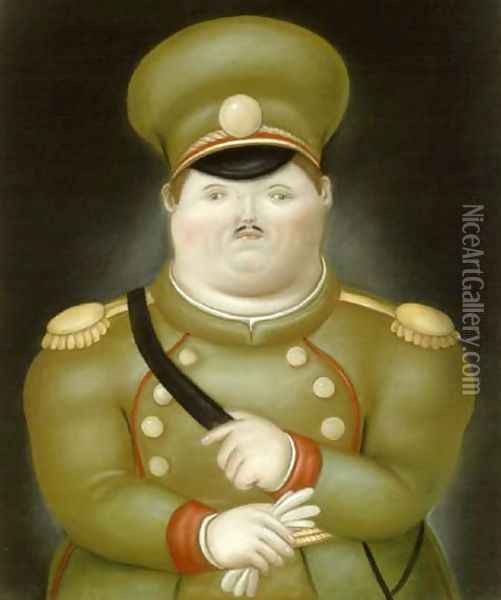 The Captain Oil Painting - Fernando Botero