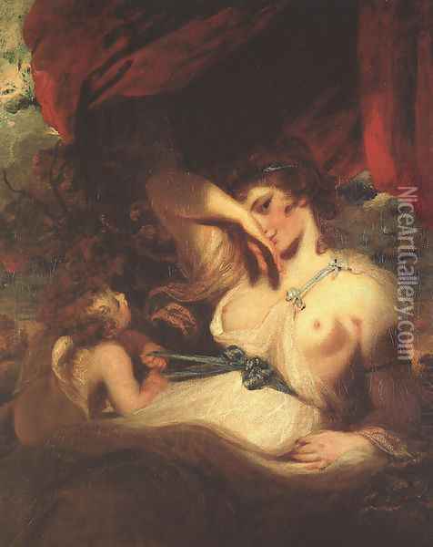 Cupid Unfastens the Belt of Venus 1788 Oil Painting - Sir Joshua Reynolds