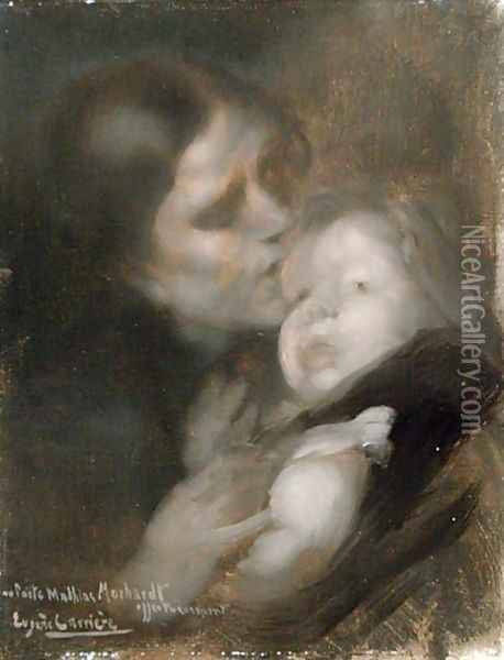 Mother and Child Oil Painting - Eugene Carriere