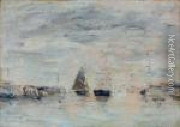 Le Havre, L'avant-port Oil Painting - Eugene Boudin