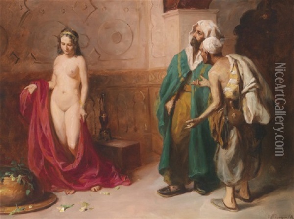 Am Sklavenmarkt Oil Painting - Mozart Rottmann