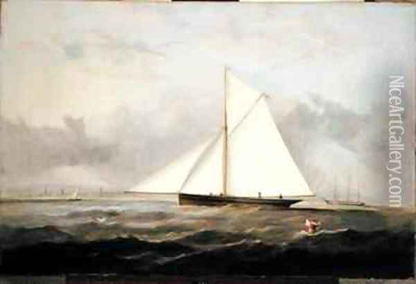 A Cutter Yacht off Ryde Oil Painting - Arthur Wellington Fowles