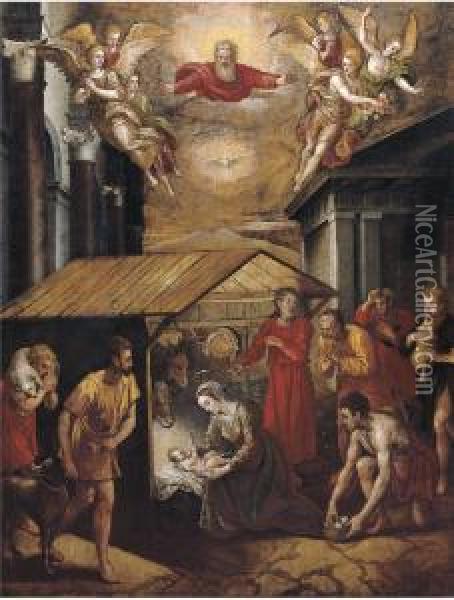 Adorazione Dei Pastori Oil Painting - Frans Pourbus the younger