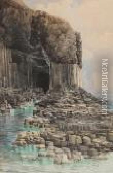 Fingals Cave Staffa Oil Painting - Joseph Carey Carey