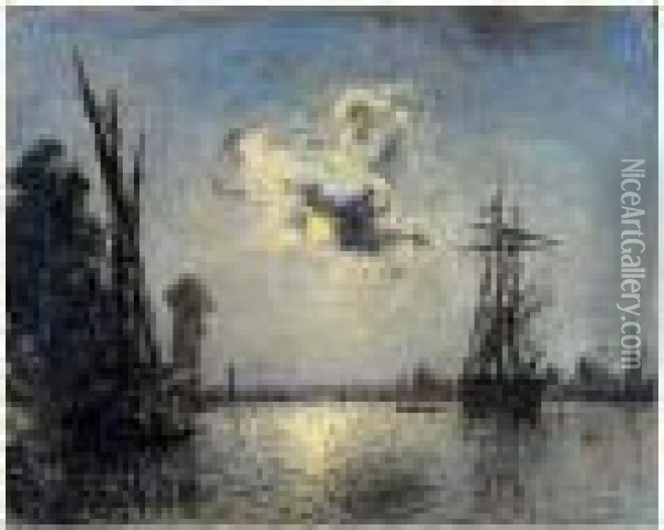 Rotterdam Au Clair De Lune Oil Painting - Johan Barthold Jongkind
