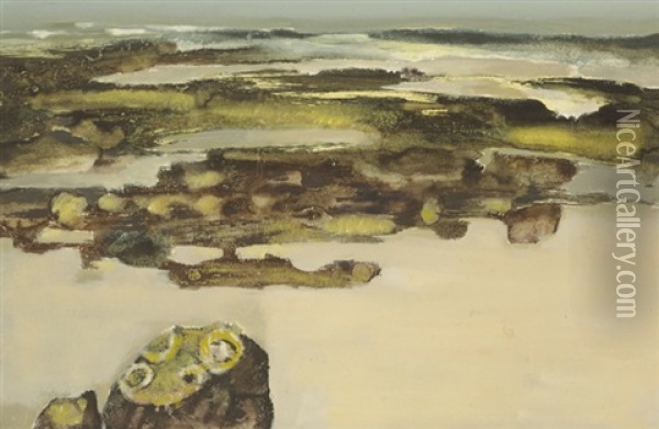 Shore (i) And Low Tide (pair) Oil Painting - Arthur Armstrong