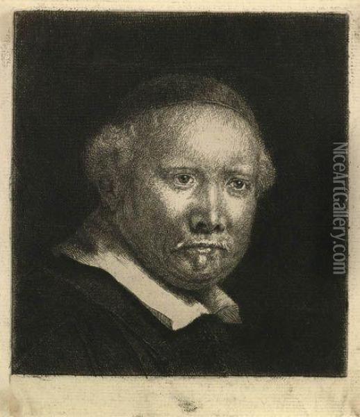 Lieven Willemsz Van Coppenol, 
Writing Master: Larger Plate Oil Painting - Rembrandt Van Rijn
