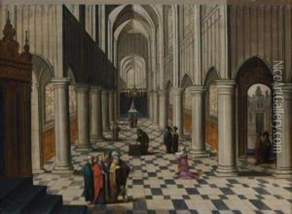 Le Christ Entoure De Theologiens Dans Le Temple Oil Painting - Jan Georg van Vliet