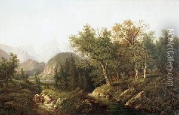 Pejzaz Gorski Oil Painting - Eduard Boehm