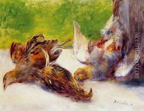 Three Partridges Oil Painting - Pierre Auguste Renoir