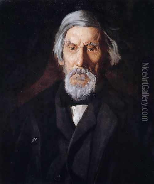 Portrait of William H. MacDowell I Oil Painting - Thomas Cowperthwait Eakins