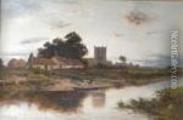 On The Banks Of The Severn Oil Painting - Daniel Sherrin