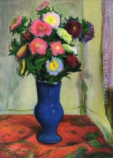 Vase of Flowers Oil Painting - Wladyslaw Slewinski