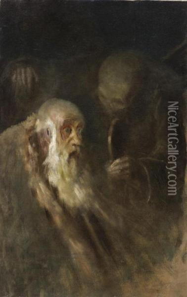Starec A Smrt I Oil Painting - Ladislav Mednyanszky