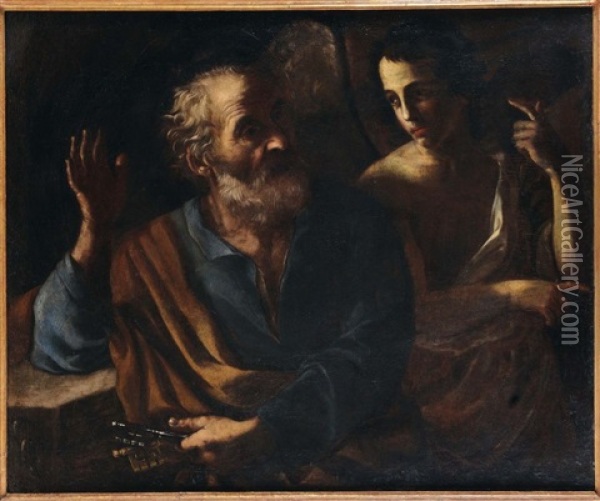 Apparizione Dell'angelo A S.pietro In Carcere Oil Painting - Bernardino Mei