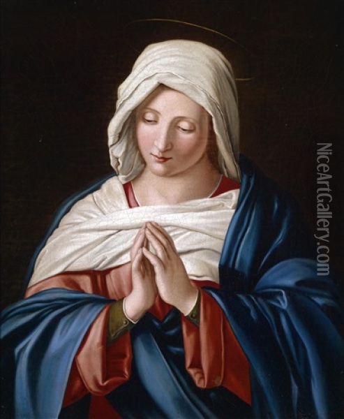 Betende Madonna Oil Painting - Giovanni Battista Salvi (Il Sassoferrato)
