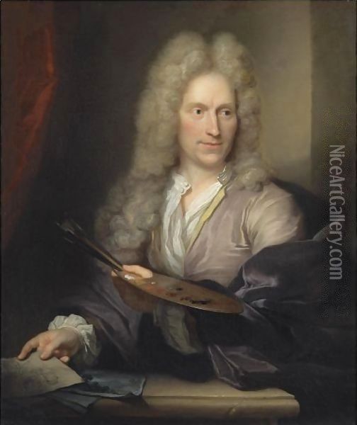 Portrait Of Jan Van Huysum (1682-1749) Oil Painting - Arnold Boonen