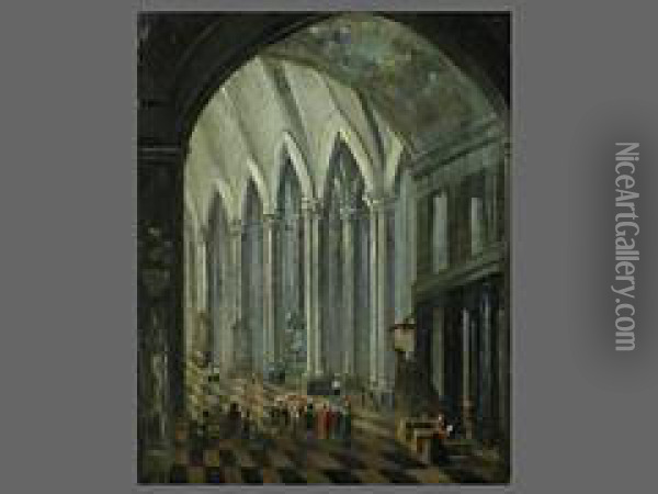 Kircheninterieur Oil Painting - Christian Stocklin