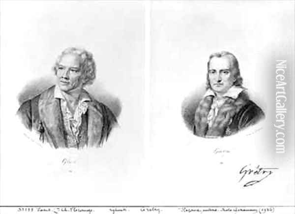 Christoph Willibald von Gluck 1714-87 and Andre Ernest Modeste Gretry 1741-1813 Oil Painting - Francois Seraphin Delpech