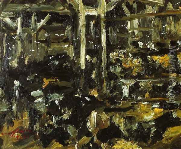 Cowshed Oil Painting - Lovis (Franz Heinrich Louis) Corinth