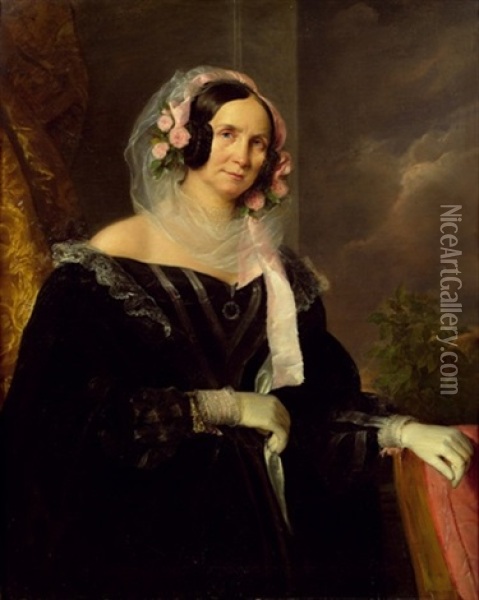 Portrat Der Karoline Pichler Oil Painting - Friedrich von Amerling