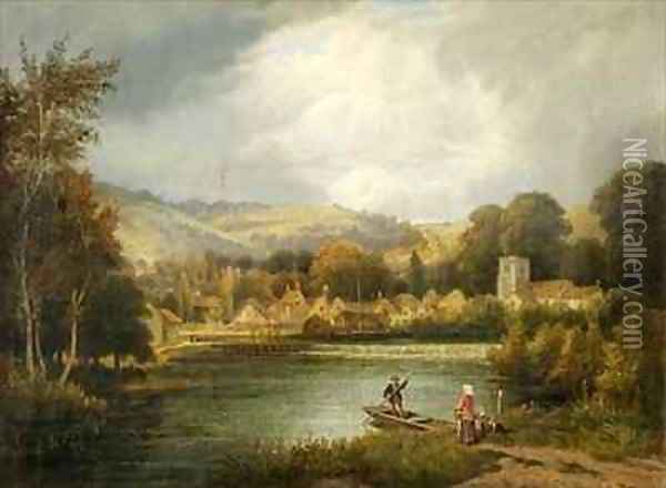 Streatley-on-Thames Oil Painting - Sir Augustus Wall Callcott