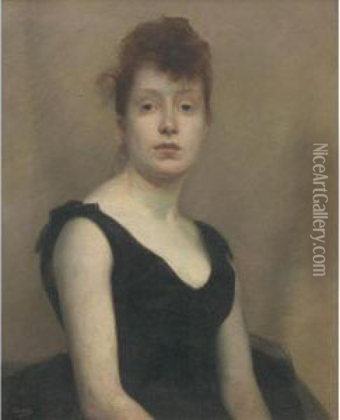 Portrait Of A Girl Oil Painting - Paul Peel