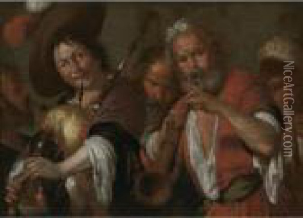 The Pifferai Oil Painting - Bernardo Strozzi
