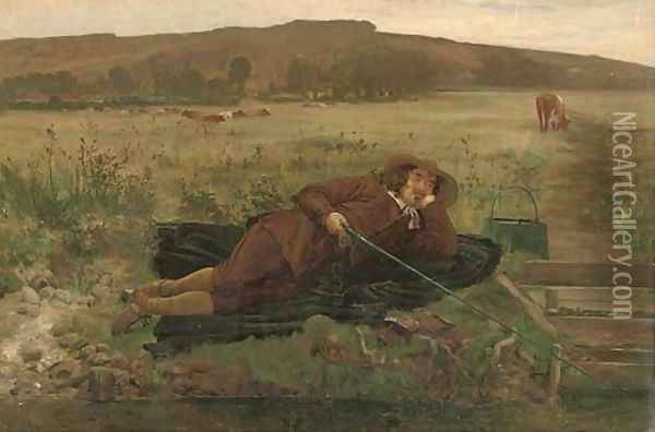 A quiet man's recreation Oil Painting - Walter-Dendy Sadler