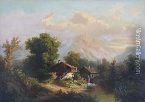 Landschaft In Oberbayern Oil Painting - Heinrich Heinlein
