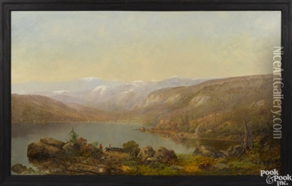 Lanscape Depicting A Lake Oil Painting - Frederick A. Butman