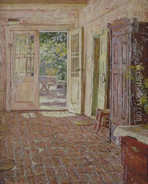 Sommerligt Interior Oil Painting - Paul Rudolf Heinrich Poetzsch