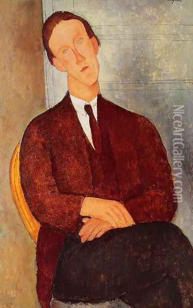 Portrait of Morgan Russell Oil Painting - Amedeo Modigliani