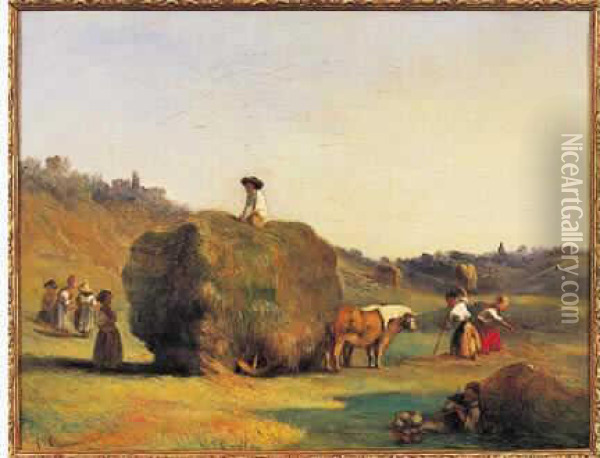 Gintrac La Moisson Oil Painting - Jean-Louis Gintrac-Jouasset