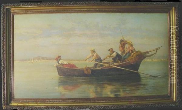 Outing On The Bay Oil Painting - Pietro Gabrini