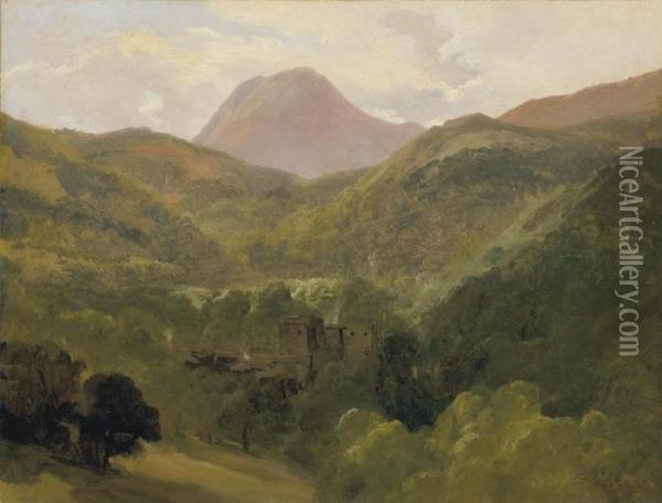 Vue Du Puy De Dome Et De Royat Oil Painting - Theodore Rousseau