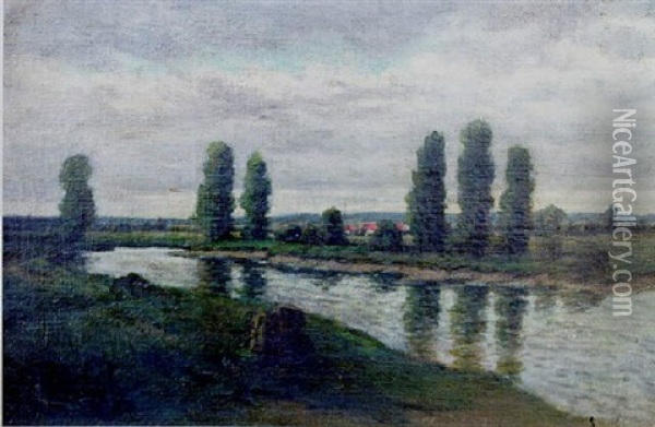 European River Landscape Oil Painting - Charles Francois Daubigny