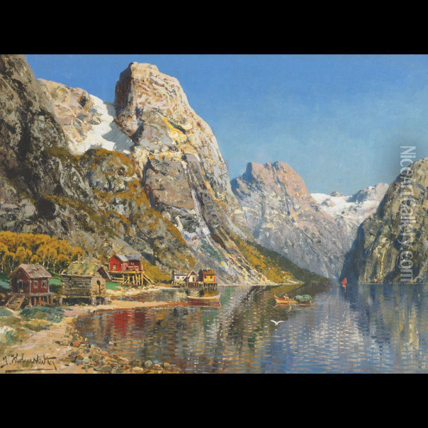Reflections, Norway Oil Painting - Johann Holmstedt