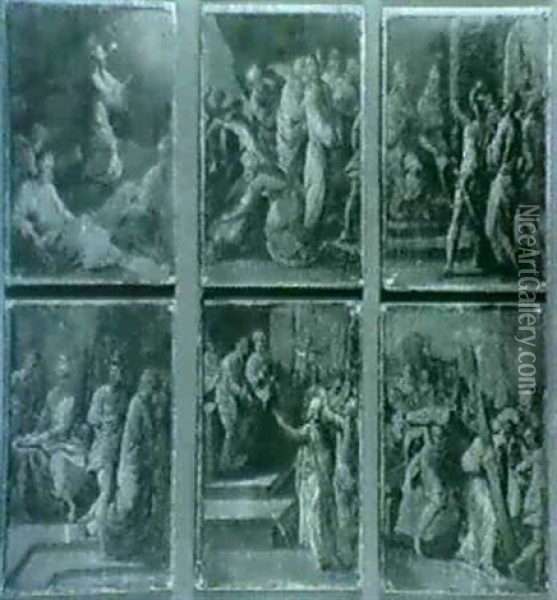Six Scenes De La Passion Du Christ:                         Le Christ Au Jardin Des Oliviers... Oil Painting - Bartolome (Carducho) Carducci